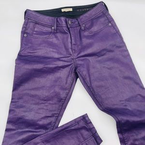 Burberry Brit purple waxed jeans